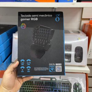 Teclado Gamer RGB Semi Mecânico DELTA-VT045 com Apoio de Pulso USB