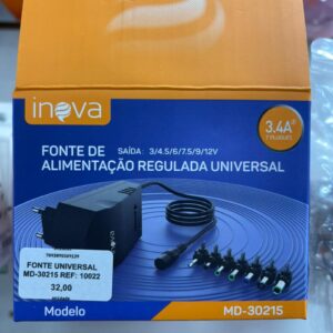 Fonte Alimentacao Regulada Universal Inova Md-30215 7 Plugs 110v/220v