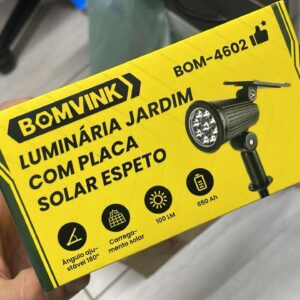 LUMINÁRIA JARDIM COM PLACA SOLAR BOM-4602